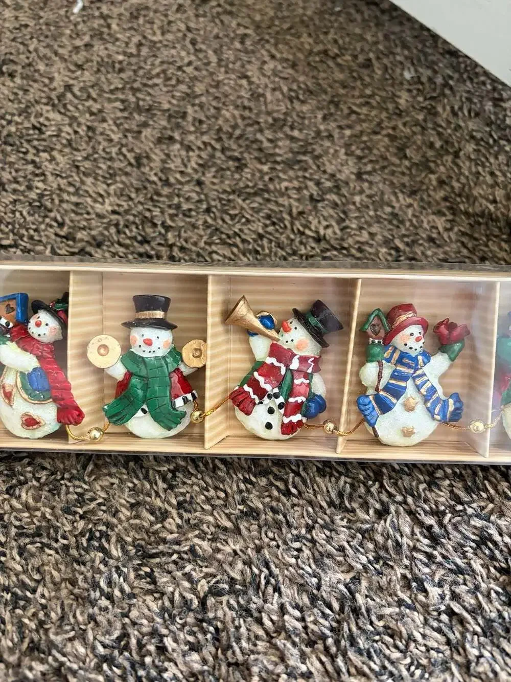 Holiday Home Snowman Christmas Garland 12 Piece Vtg Style Country Christmas Deco